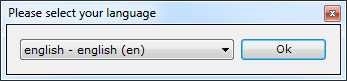 When opening Create Synchronicity for the first time, you will have to select the program language.