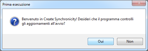 Poi, vi sarà chiesto se il programma deve aggiornarsi automaticamente.